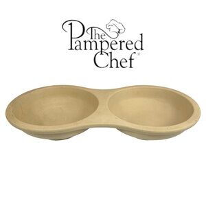 Pampered Chef Stoneware Microwave Egg Cooker #5132 2-Well Egg Poacher USA